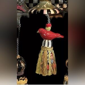 One Mackenzie Childs ceramic bird tassel new 8 available designer drape Tieback